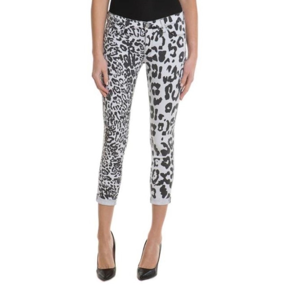 Hudson crop skinny animal print jeans